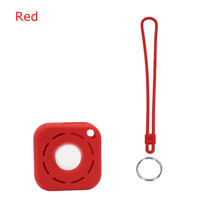 Square Silicone KeyTag Tracker Cover Access Card Sleeve Anti-Lost Protector Holder W/ Silicone Strap