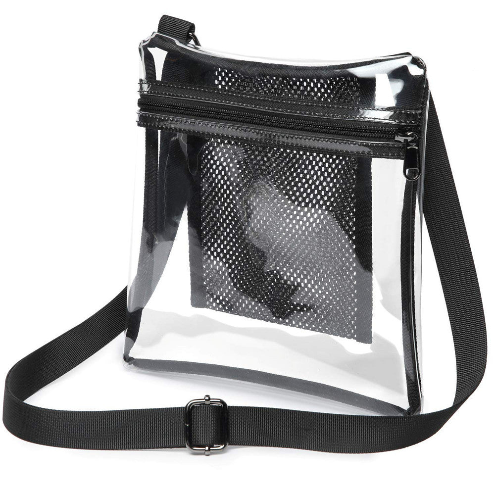 Women`s PVC Transparent Shoulder Bag Clear Crossbody Bag with Strap Stadium Approved Bag