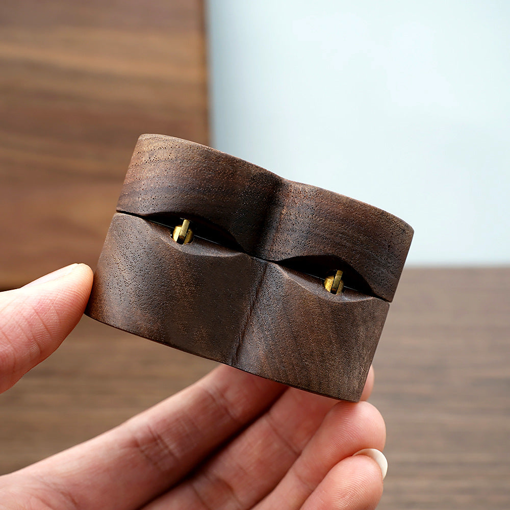 Heart Wooden Jewelry Ring Box