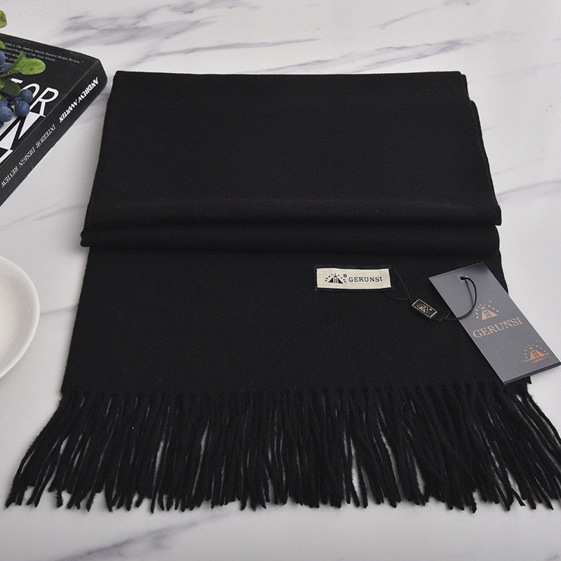 Unisex Long Knitted Plain Scarf - Warm Autumn And Winter Scarf - Tightly-Knitted