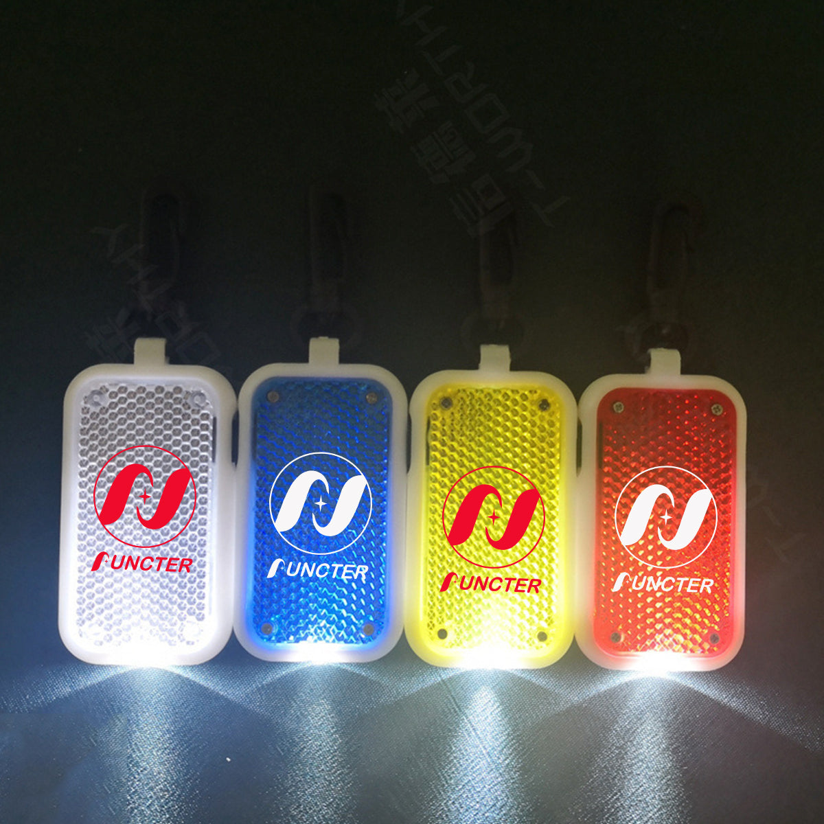 Rectangular Outdoor Cycling LED Warning Light Reflective Warning Light Keychain