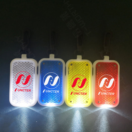 Rectangular Outdoor Cycling LED Warning Light Reflective Warning Light Keychain