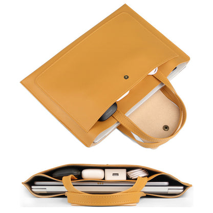 PU Leather 13" Laptop Bag Laptop Sleeve With Carrying Handle For Men And Women