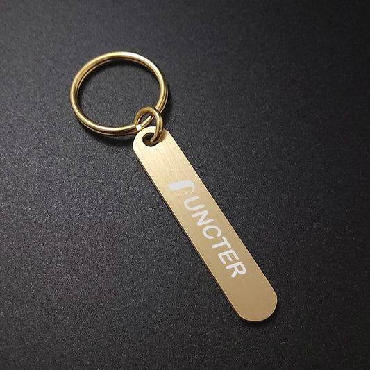 55 x 10 x 2 mm Brass Square Tag Round Corner Keychain