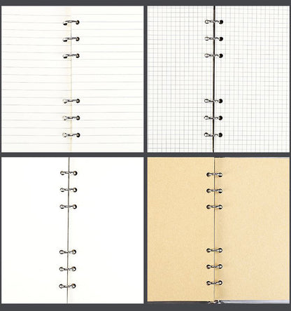 Retro A6 PU Leather Journal Daily Notebook With Clear Card Slots And Zippered Bag