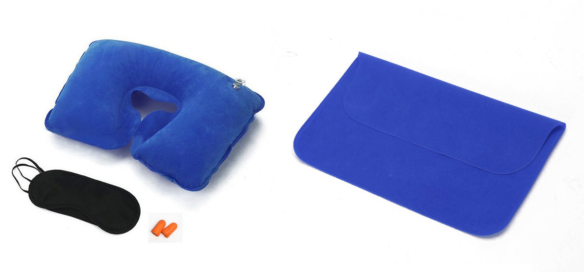 Travel Pillow Kit w/Ear Plugs & Eye Mask