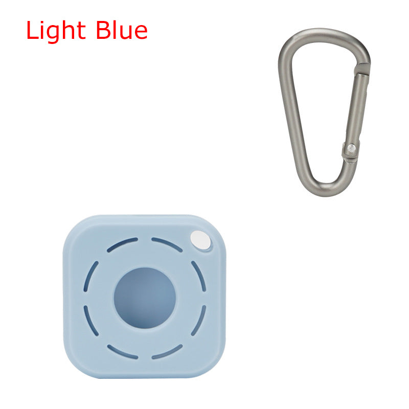 Square Silicone Key Tag Tracker Cover Access Card Sleeve Anti-Lost Protector Holder W/ Carabiner