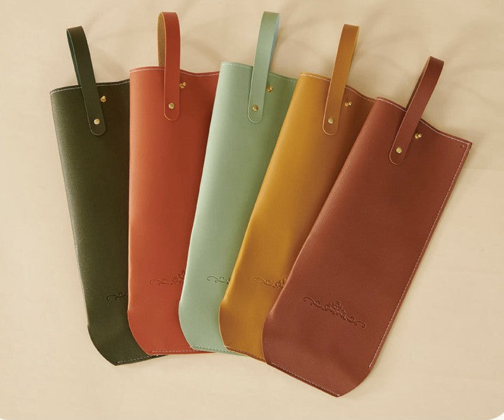 PU Leather Wine Bottle Carrier Tote Bag