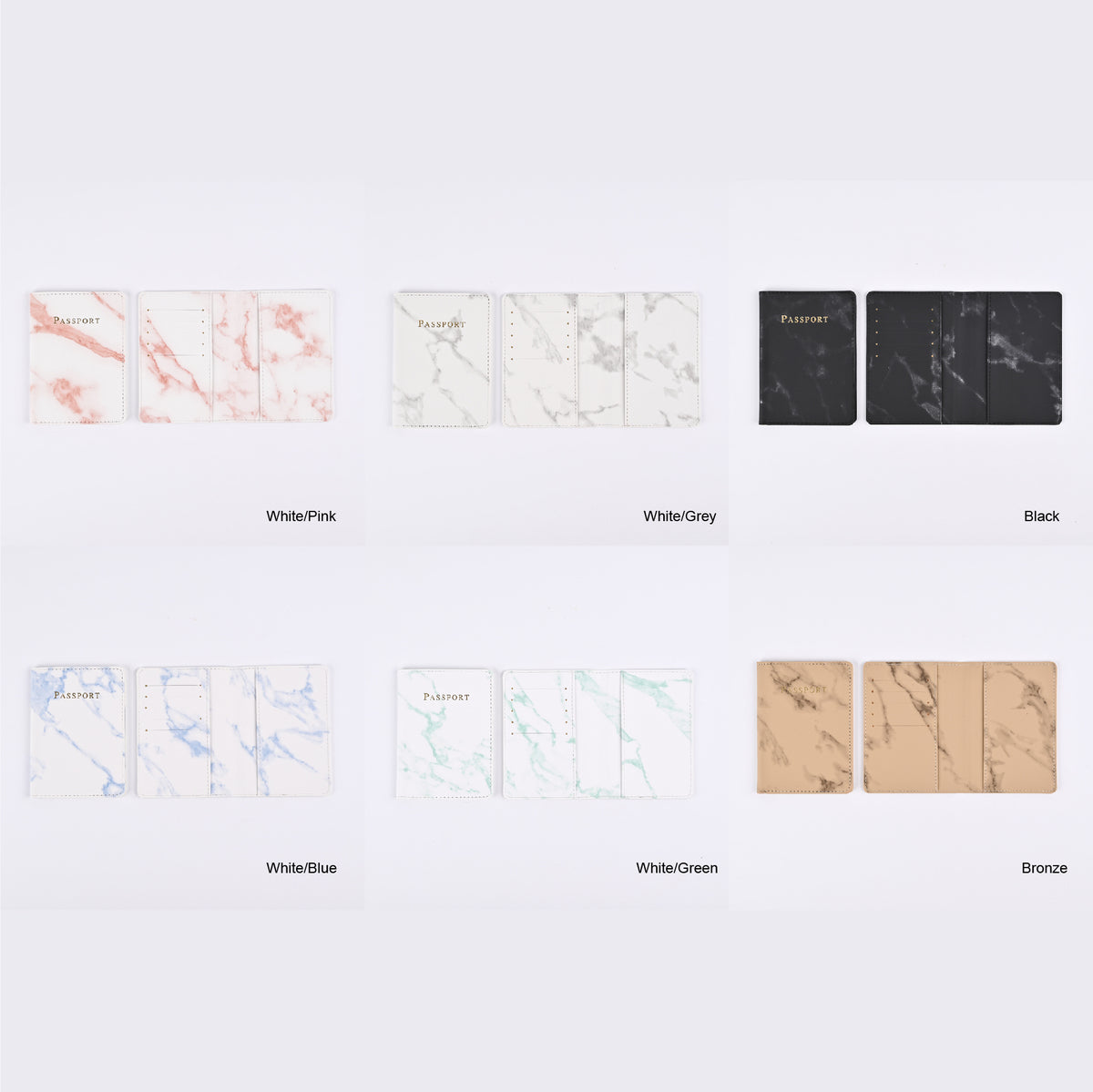 Marble Faux Passport Holder Travel Wallet for Vocation Travel Essentials Documents Organizer