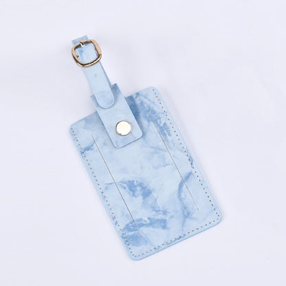 Marbling Luggage Tag with Privacy Cover PU Luggage Label for Trip