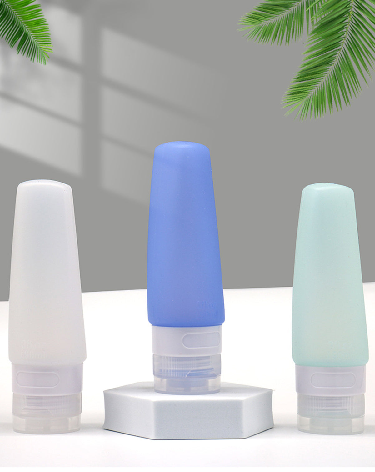 3 OZ Silicone Travel Refillable Bottles, Travel Size for Shampoo,Conditioner,Lotion,Toilet