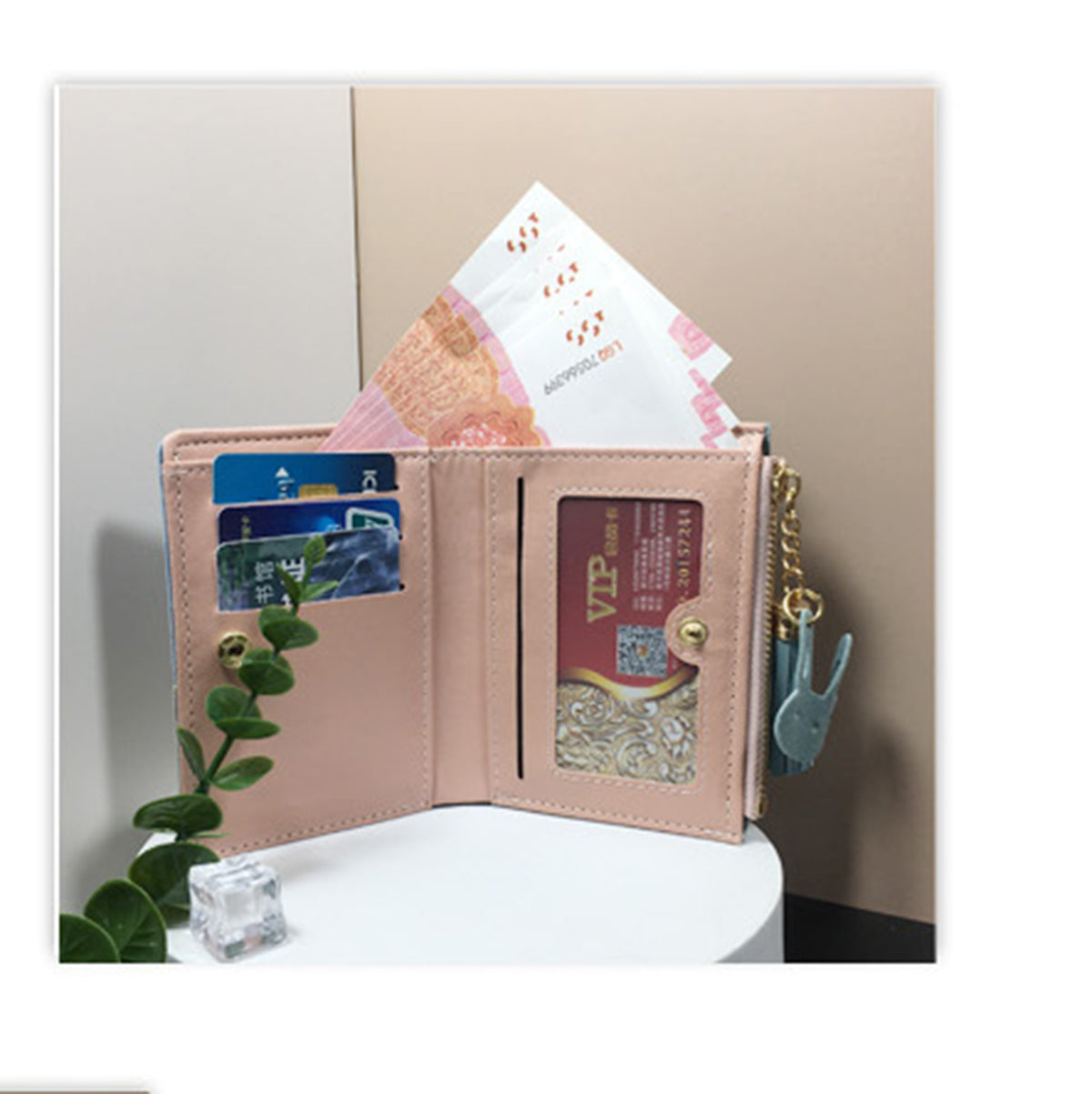 Lady Wallet Large Capacity PU Leather Purse Multi-Card Slot Wallet Multicolor Wallets Stitching Bag