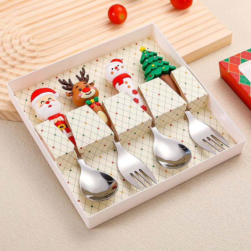 Stainless Steel Christmas Tableware 4 Piece Stainless Steel Flatware