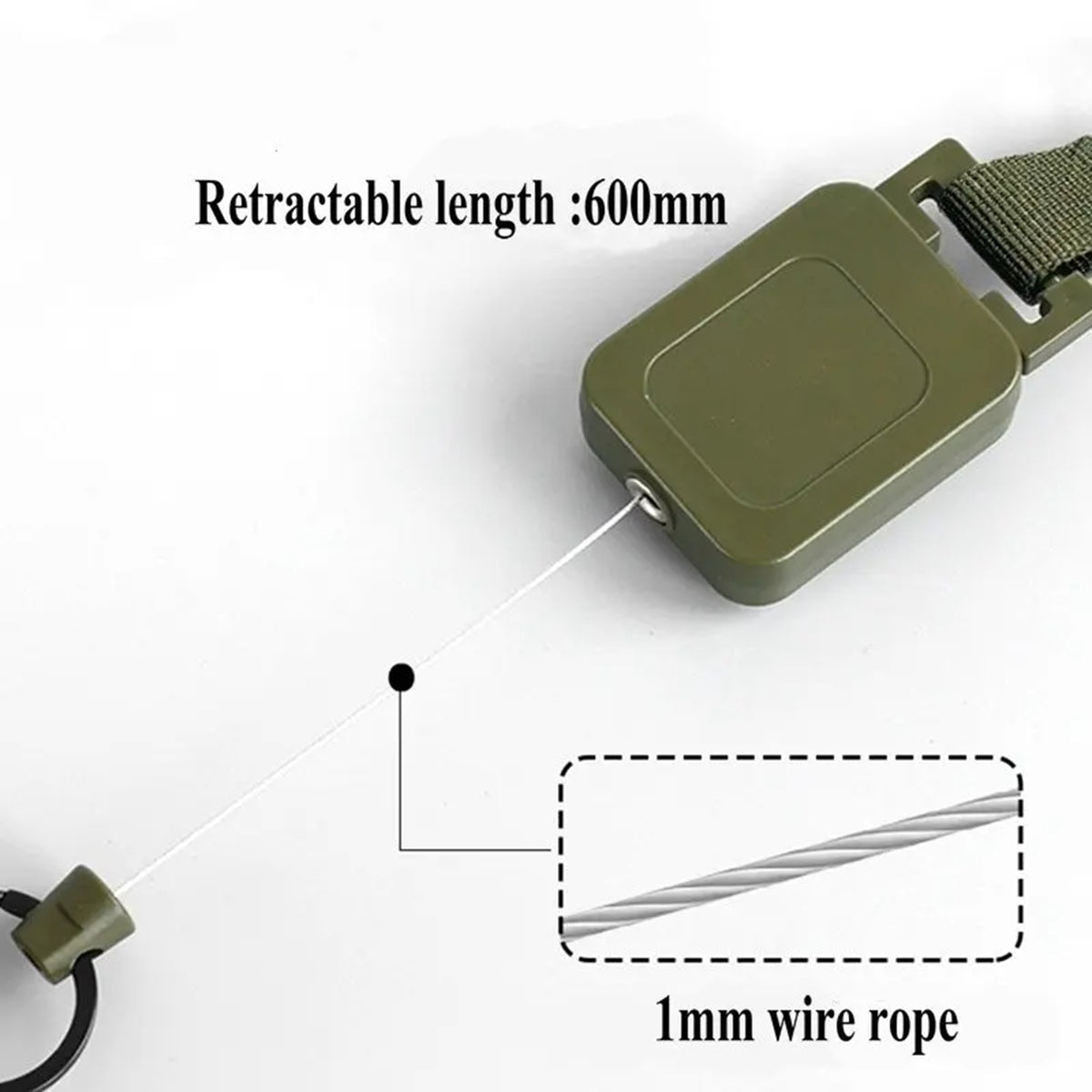 Outdoor Rectangle Retractable Badge Reel Key w/ Belt Clip