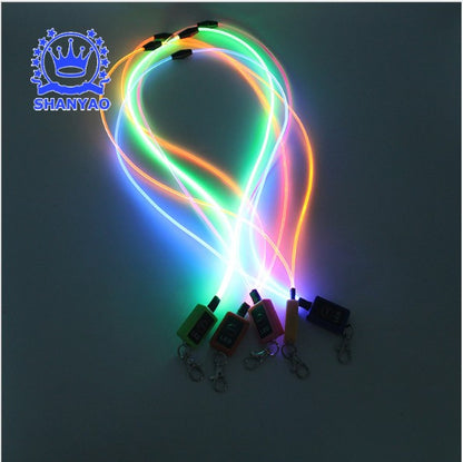 LED Light Up Alternative Polyester Lanyard w/Metal Swivel Clasp