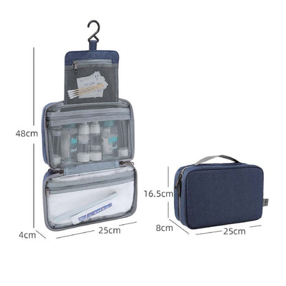 Water Resistant Foldable Wash Gargle Bag Toiletry Bag w/ Handle Hook