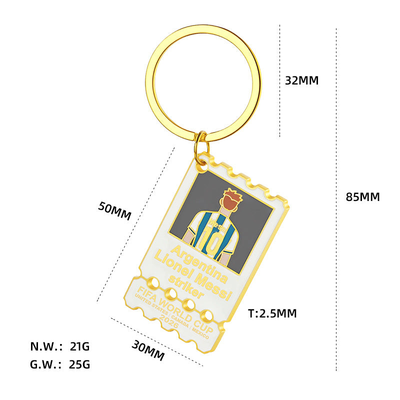 Metal Board Keychain Number 10 Keychain Messi Keychain