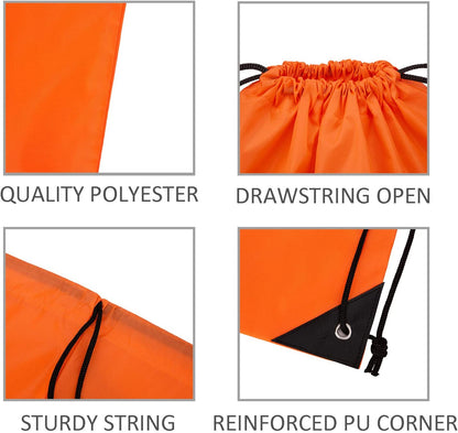7.8 x 11.8" 210D Polyester Drawstring Backpack for Party Gym Sport Trip