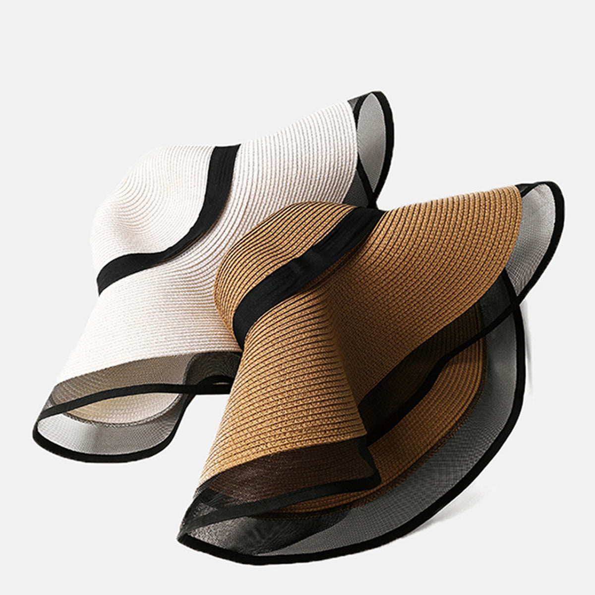 Women's Folable Floppy Hat,Wide Brim Sun Protection Straw Hat, Summer UV Protection Beach Cap
