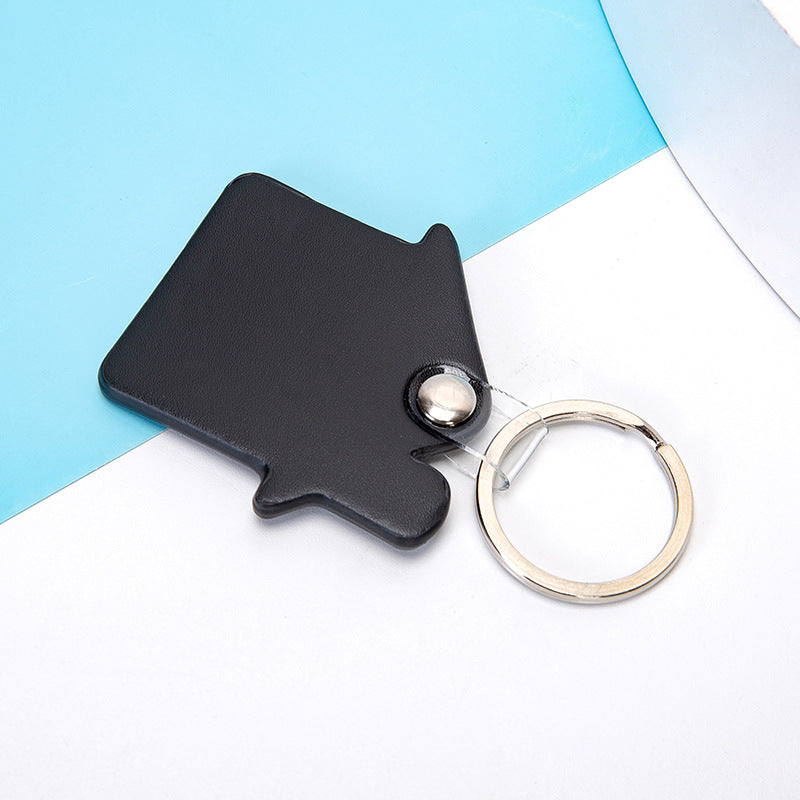House Shaped Leather Keychain for Car Home Key Ring Strap Holder Lanyard Universal Key Fob Keychain