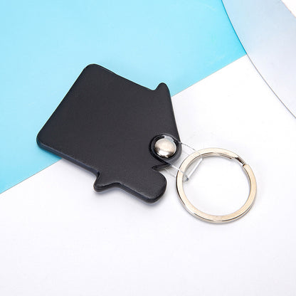 House Shaped Leather Keychain for Car Home Key Ring Strap Holder Lanyard Universal Key Fob Keychain