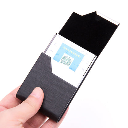 Business Card Cases PU Leather Name Card Holders Stainless Steel Multi Card Holders