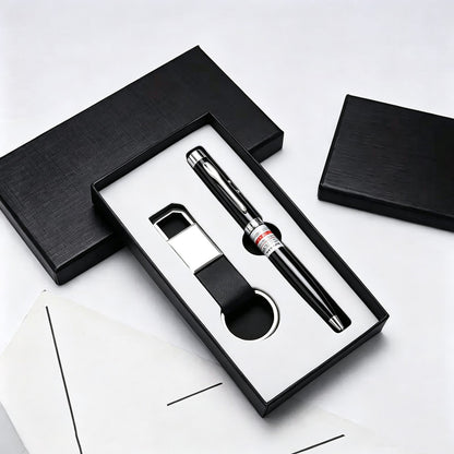 Multi Function Laser Pointer Retractable Ballpoint Pen W/ Keychain Gift Set
