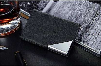 Business Card Cases PU Leather Name Card Holders Stainless Steel Multi Card Holders for Men Women