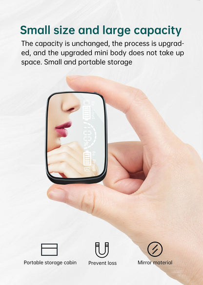 Mirror Surface TWS Earbuds W/600 mAh Power Bank and A LED Light