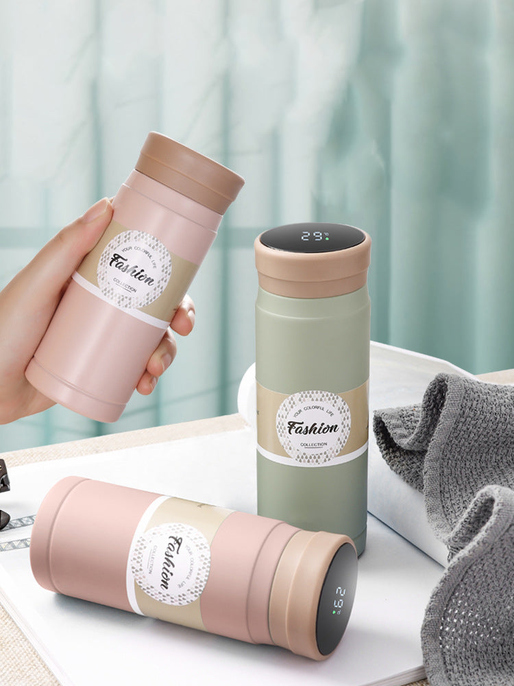 9 Oz./280ml Smart LED Water Bottle Vacuum Insulated Bottle Thermal Cup W/Digital Temperature Display