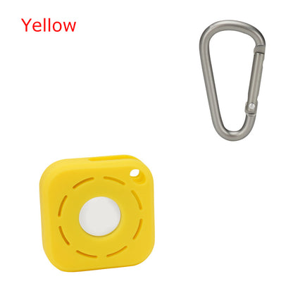 Square Silicone Key Tag Tracker Cover Access Card Sleeve Anti-Lost Protector Holder W/ Carabiner