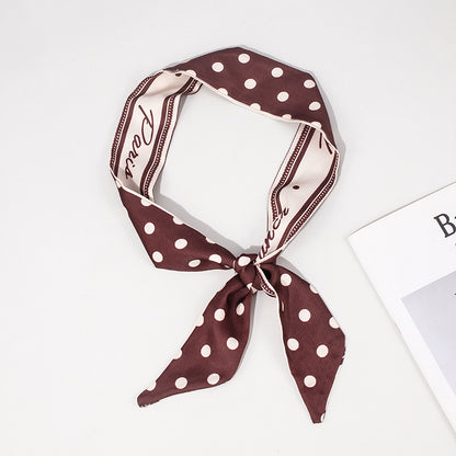 35" x 2" Full Custom Long Neckerchief Ribbon Scarf Hairband Handbag Wrap Scarf Neck Tie #1-Polka Dot