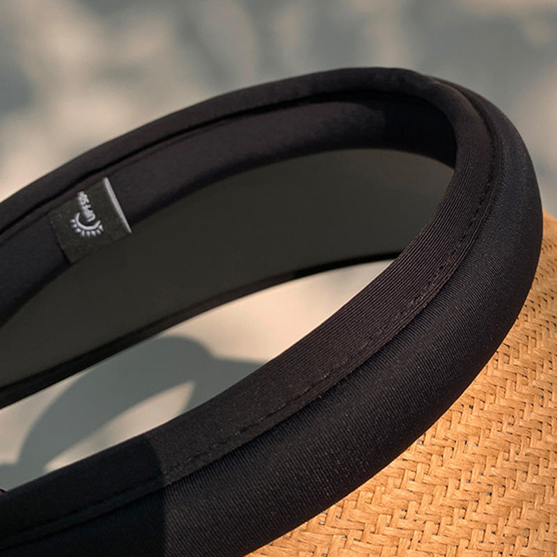 Women Straw Sun Visor Hat Wide Brim Summer UV Protection Beach Cap Foldable