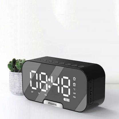 2000 mAh Digital LED Mirror Radio Alarm Clock Wireless Speaker W/Phone Bracket