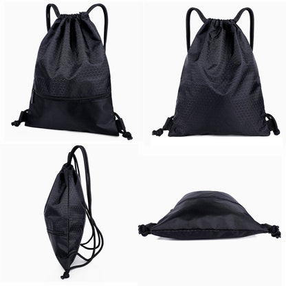 Waterproof Draw String Back Sack with Zip Pocket- Size L