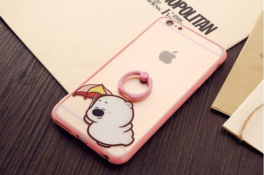 Walking Pig Phone Case w/Finger Buckle For Smart Phone