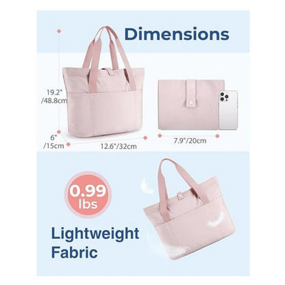 Outdoor Zipper Foldable Bag Multi-Pocket Folding Tote Bag Beach Bag Reusable Shopping Bag