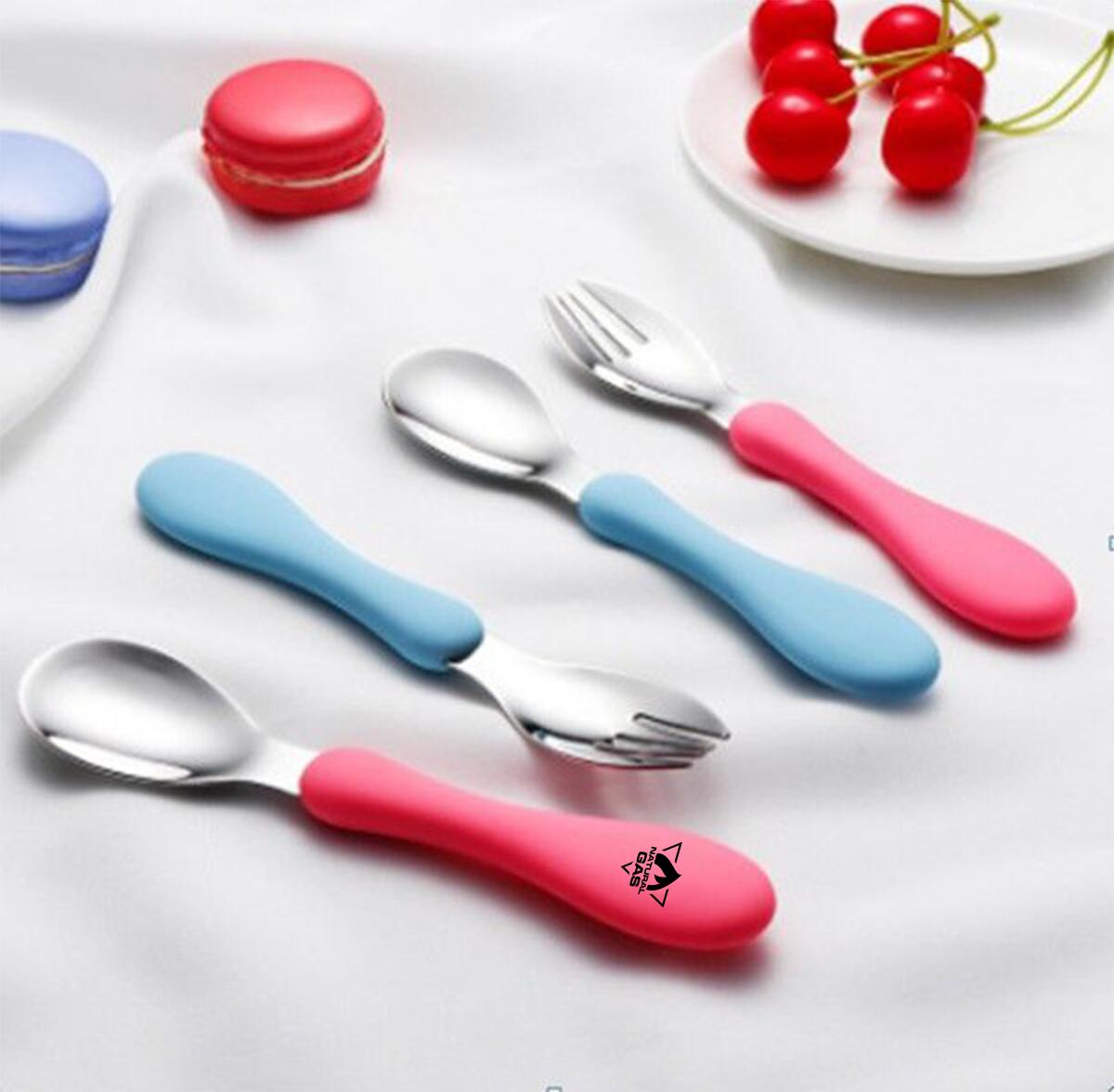 304 Stainless Steel & Silica Gel Fork Spoon Set