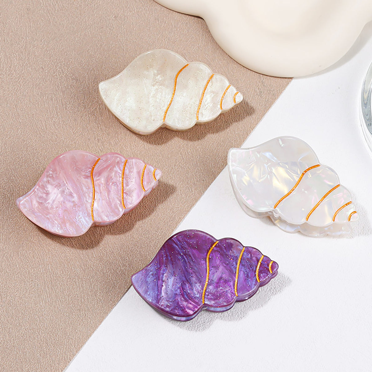 2.52" Conch Shape Hair Claw Clips
