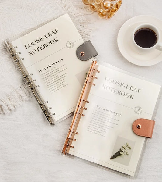 A5 Transparent PVC 6-Ring Loose-Leaf Notebook, Planner Binder Journal