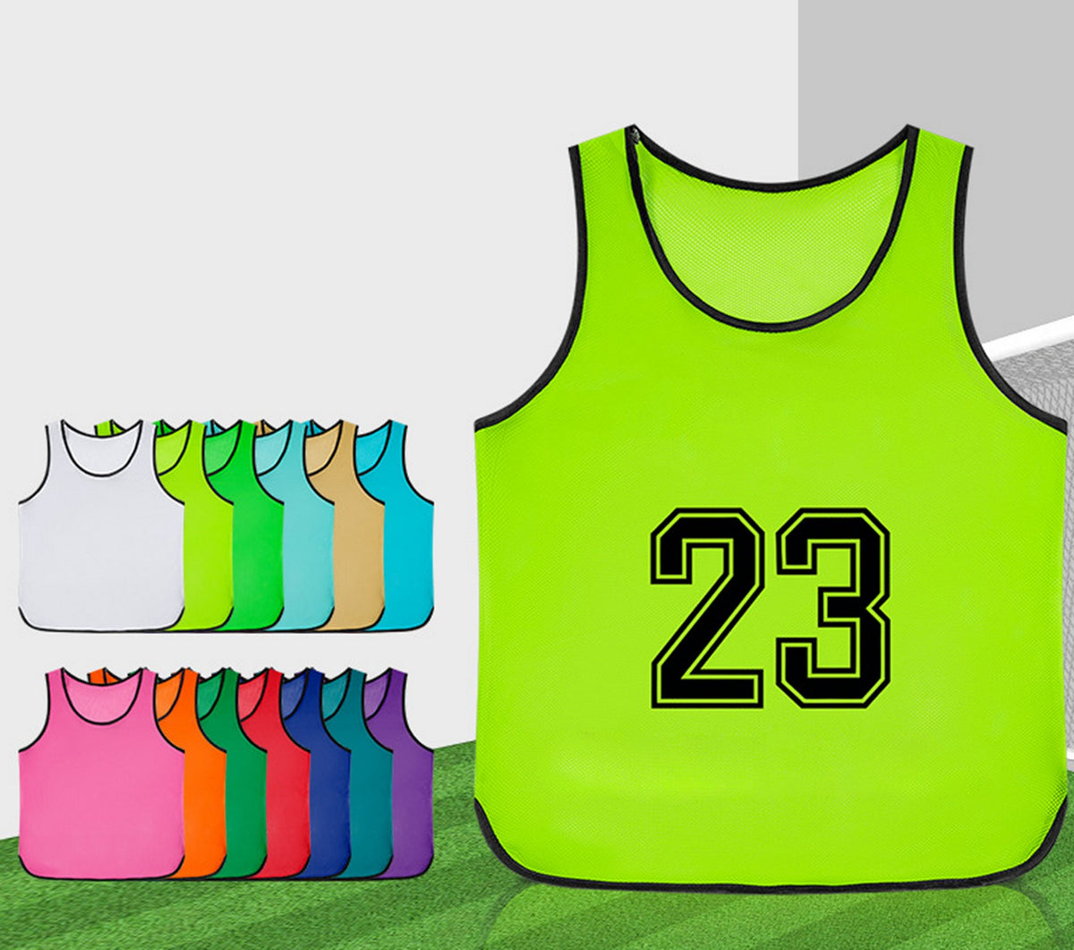 Custom Mesh Polyester Scrimmage Practice Pinnie Soccer Bib for Adult-Size L