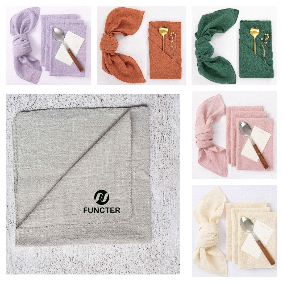 Washable Soft Cotton Hemmed Table Dinner Napkins 12.5 x 12.5"