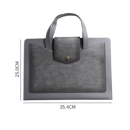 Large Capacity PU Leather Business Document Holder Bag Briefcase With Carrying Handle