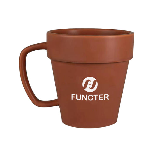 Ceramic Rustic Flowerpot Shaped Mug 12 oz.