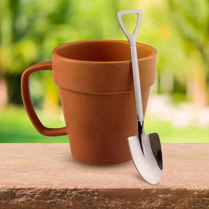 Ceramic Rustic Flowerpot Shaped Mug 12 oz.