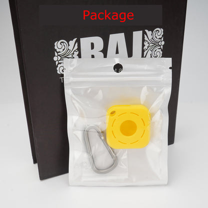 Square Silicone Key Tag Tracker Cover Access Card Sleeve Anti-Lost Protector Holder W/ Carabiner