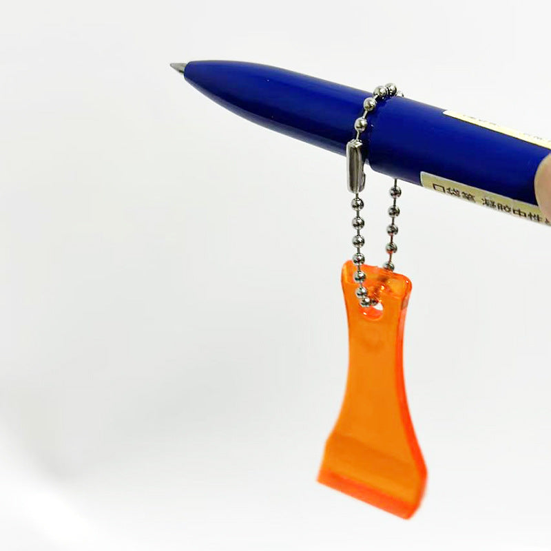 Clear Plastic Lottery Scratcher Keychain W/ Bead Chain
