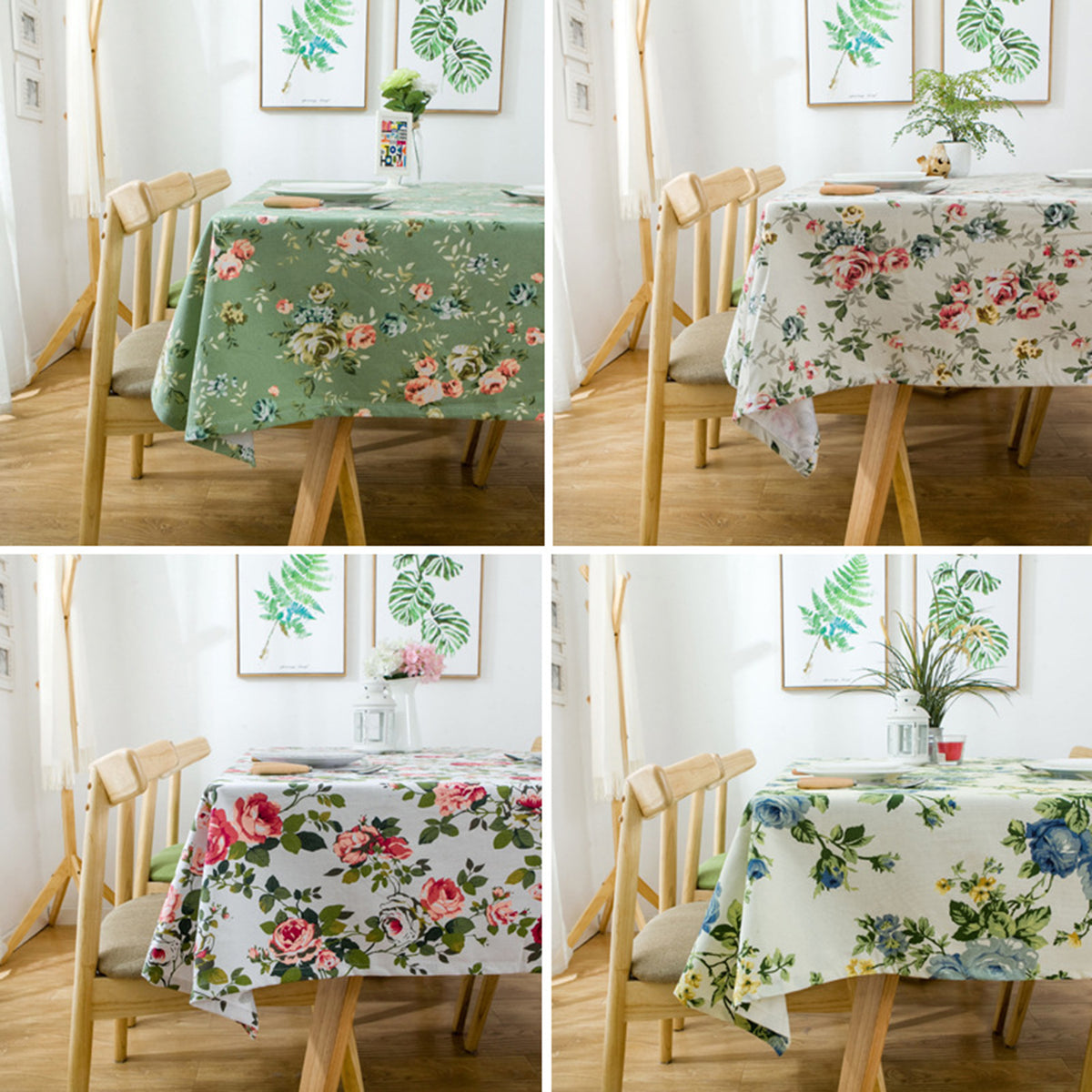 Spring Summer Floral Round Tablecloth