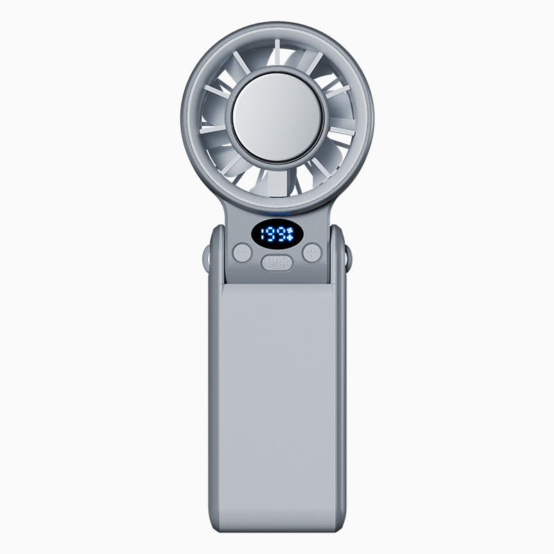Foldable Mini Handheld Fan Digital Display Rechargeable Fan With Adjustable Wind Speed