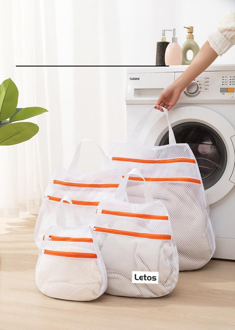 16x16" Portable Double Zippered Mesh Laundry Bags Laundry Wash Bags for Delicates-Woven Label